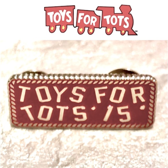 toys for tots Jewelry - TOYS FOR TOTS  2015’ Red Rectangle Lapel Pin size 1x1 NWOT